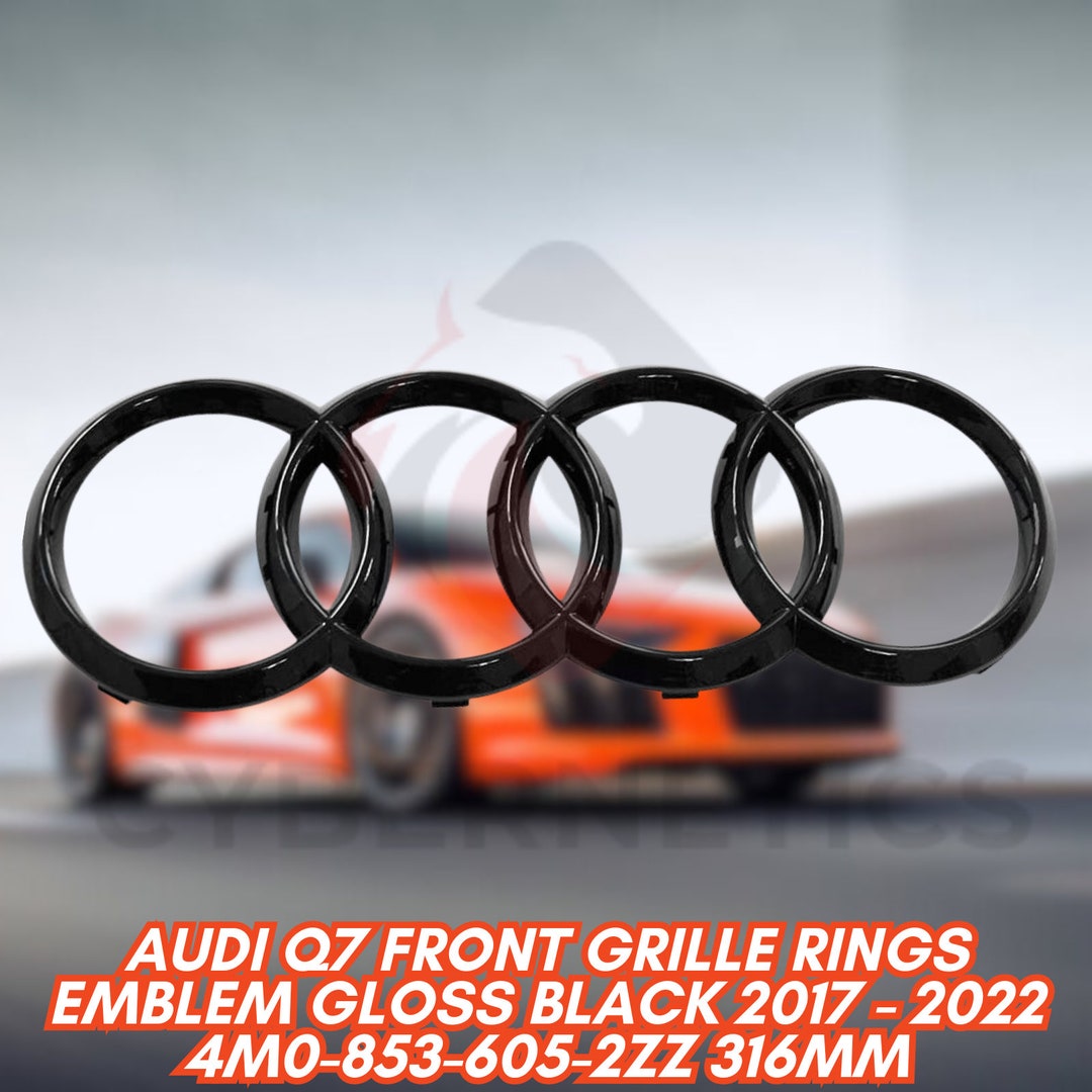 Audi Q7 Front Grille Rings Emblem Gloss Black 2017 2022 4M08536052ZZ