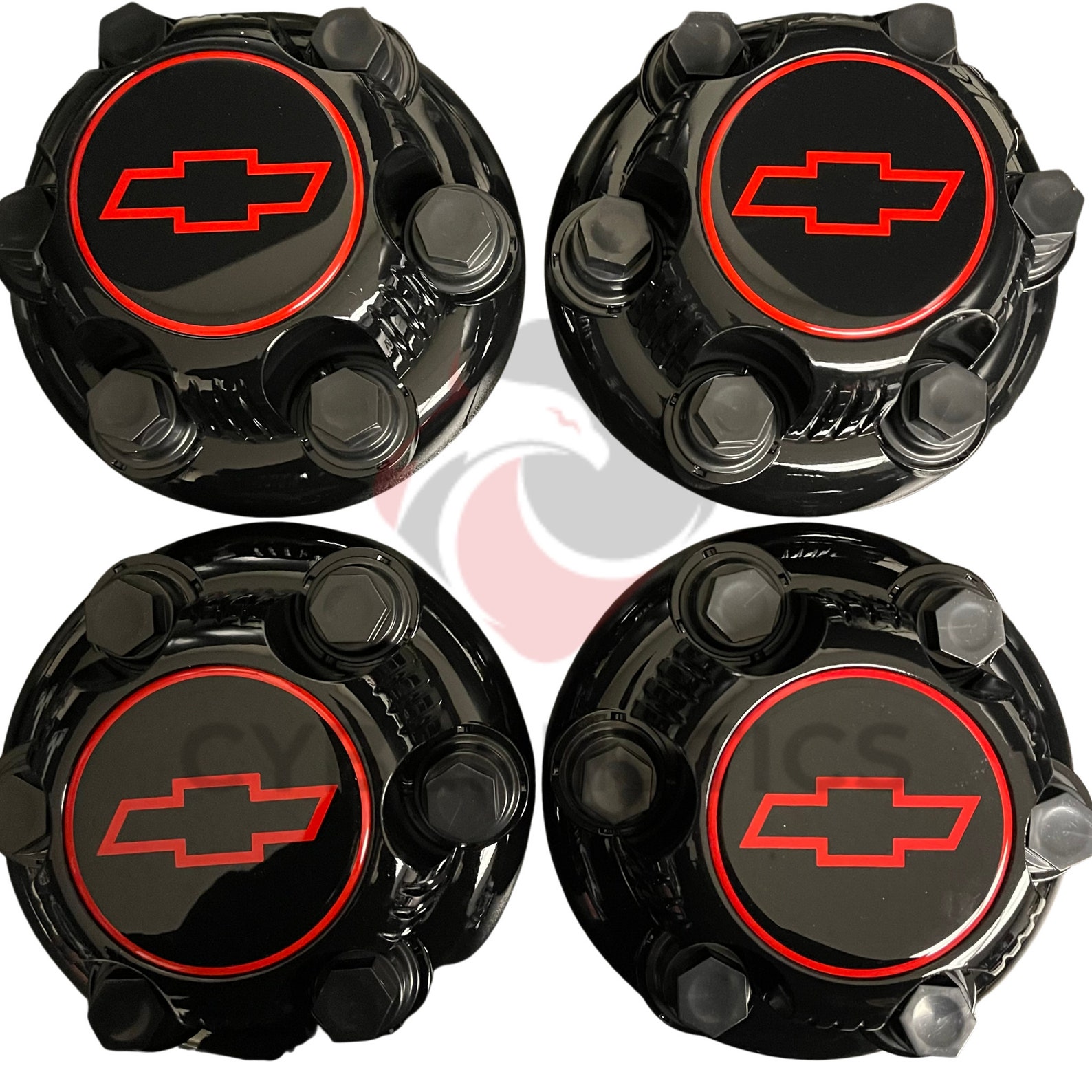 NEW Set of 4 Gloss Black Chevy Center Wheel Caps Silverado Etsy