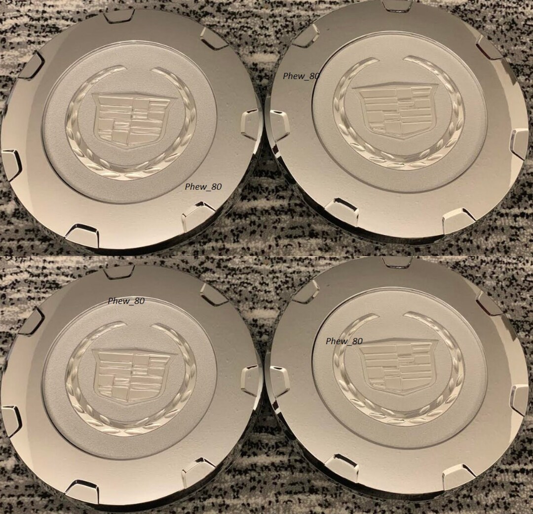 thumbnail image 2 of 4x Cadillac Escalade 22 Inch Wheel Center Caps 2007-2014 - Plain Crest Chrome 9596649 2 of 5