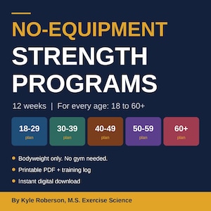 Programa de entrenamiento de fuerza con peso corporal de 12 semanas / Plan de entrenamiento en casa adaptado a la edad (PDF)