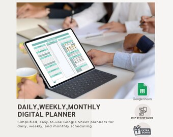 To Do List | Google Sheet Spreadsheet | Daily Weekly Monthly Digital Planner Calendar | Task & Productivity Tracker | Checklist Template