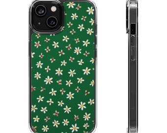 Madeliefjes, bloemen, groen, bloemen, natuur, doorzichtig telefoonhoesje met harde schaal