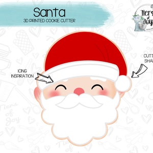 Santa Cookie Cutter - Christmas - Holidays - 3D Printed Cookie Cutter