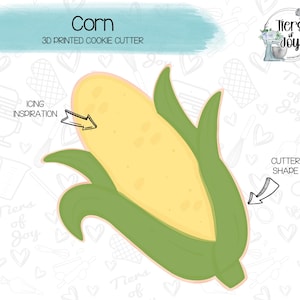 Corn Cookie Cutter - Farm Fresh - Baby, Locally Grown - Bridal, Fresh off the Market - Food - 3D Printed Cookie Cutter