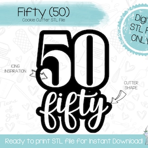 Fifty (50) Cookie Cutter STL File - Instant Download - 3D Printed Cookie Cutter STL File