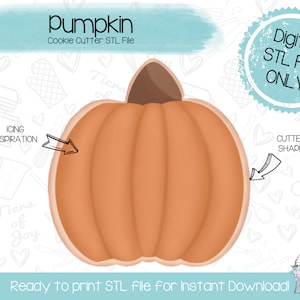 Pumpkin Cookie Cutter STL File - Thanksgiving - Holidays - STL File - Instant Download - 3D Printed Cookie Cutter STL File