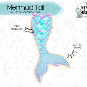 Mermaid Tail Cookie Cutter - Under the Sea - 3D Printed Cookie Cutter