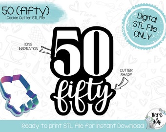 Fifty (50) Cookie Cutter STL File - Instant Download - 3D Printed Cookie Cutter STL File