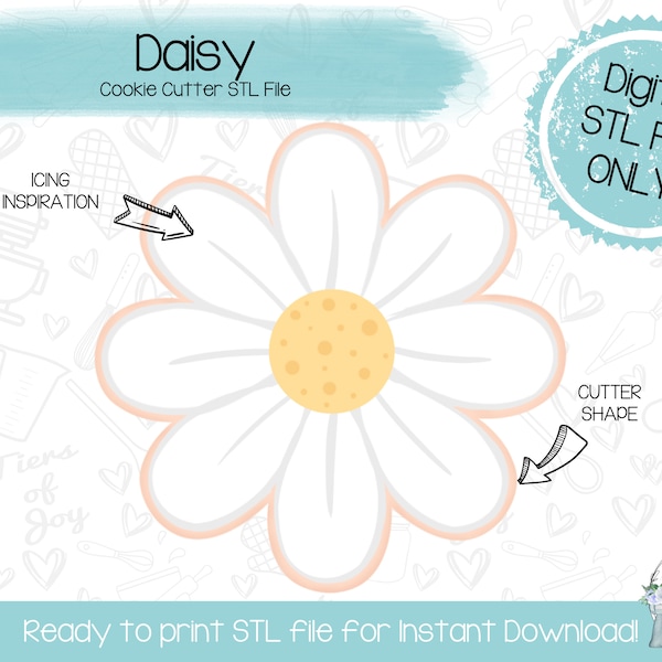 Daisy Cookie Cutter STL – 3D Printer File (Digital Download)
