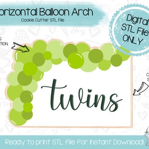 Horizontal Balloon / Bubble Arch Cookie Cutter STL – 3D Printer File (Digital Download)