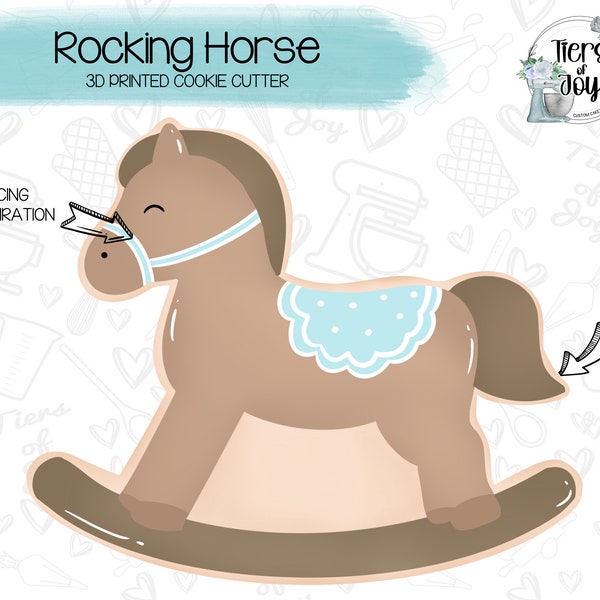 Baby Rocking Horse Cookie Cutter - Baby Shower - 3D Printed Cookie Cutter