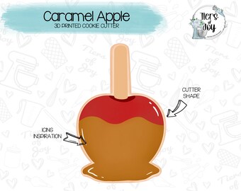 Caramel Apple Cookie Cutter - Fall - 3D Printed Cookie Cutter