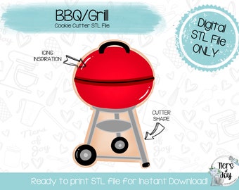 Cortador de galletas Baby-Q Grill (archivo STL para impresora 3D) (descarga digital)