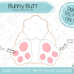 Bunny Butt Cookie Cutter STL – 3D Printer File (Digital Download)