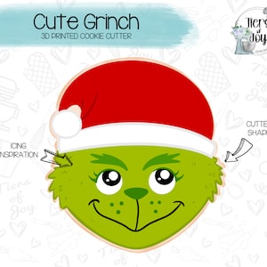 Cute Grinch Cookie Cutter - Christmas - Holidays - 3D Printed Cookie Cutter