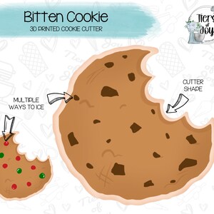 Bitten Cookie Cookie Cutter - Christmas - Santa&#39;s Milk and Cookies - Holidays - 3D Printed Cookie Cutter