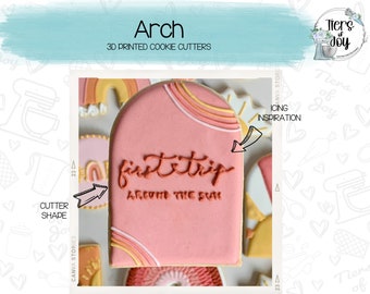 Arch / Tombstone Cookie Cutter - Geometric Shape - 3D Printed Cookie Cutter - First Trip Around the Sun