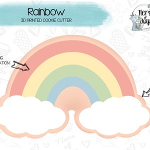 Rainbow Cookie Cutter - Spring - Raindrops & Rainbows Set - 3D Printed Cookie Cutter