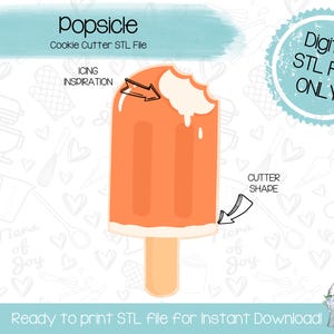Popsicle Cookie Cutter STL File - Summer - I Scream for Ice Cream - Instant Download - 3D Printed Cookie Cutter STL File