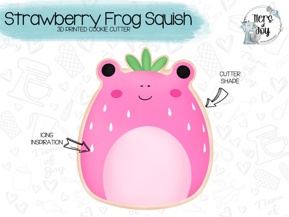 Strawberry Frog Squish Cookie Cutter Squishmallow 3D Printed