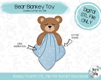 Tagliabiscotti a forma di coperta d'orso STL – File per stampante 3D (download digitale)