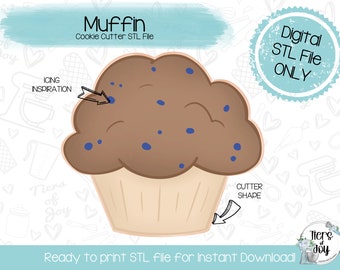 Blueberry Muffin Cookie Cutter STL File – 3D Printer File (Digital Download)
