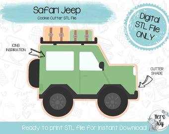Safari Jeep Cookie Cutter STL – 3D Printer File (Digital Download)