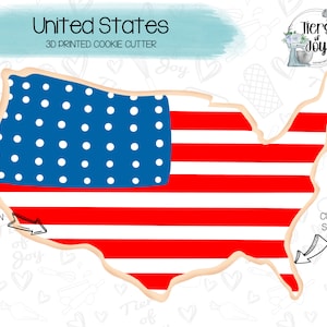 United States Cookie Cutter - 4th of July - Holidays - 3D Printed Cookie Cutter