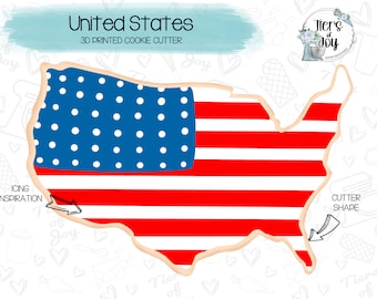 United States Cookie Cutter - 4th of July - Holidays - 3D Printed Cookie Cutter