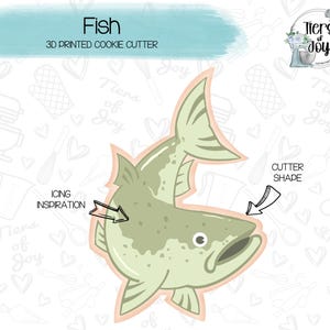 Fish Cookie Cutter - Fishing - Father&#39;s Day - Nature - 3D Printed Cookie Cutter