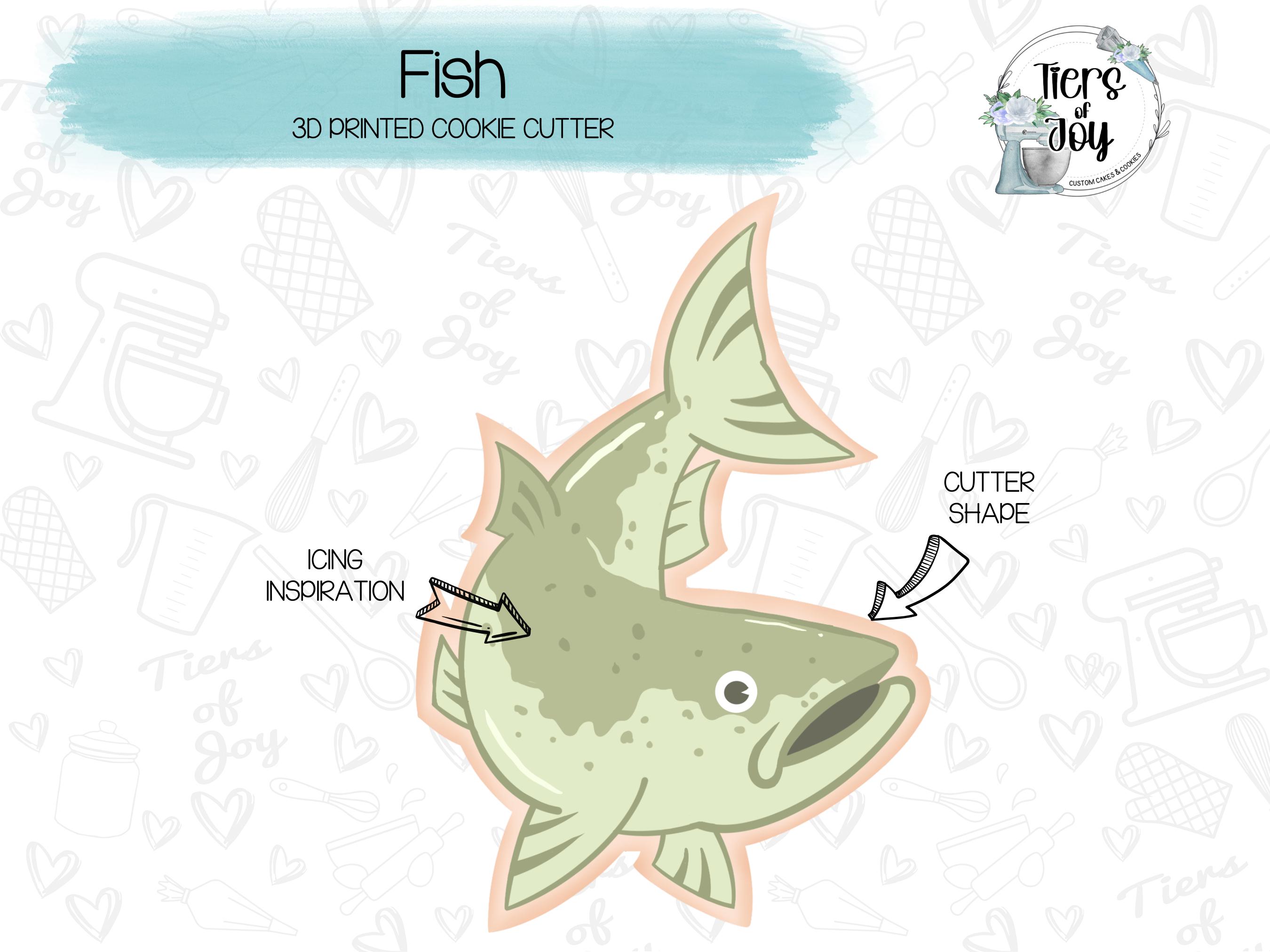 Fish Cookie Cutter - Fishing - Father's Day - Nature - 3D Printed Cookie Cutter