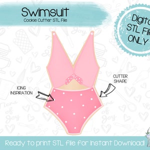 Swimsuit Cookie Cutter STL File - Summer - Instant Download - 3D Printed Cookie Cutter STL File