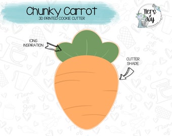 Chunky Carrot Cookie Cutter - Easter - Holidays - 3D Printed Cookie Cutter