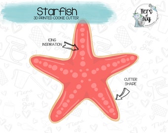 Starfish Cookie Cutter - Under the Sea - 3D Printed Cookie Cutter