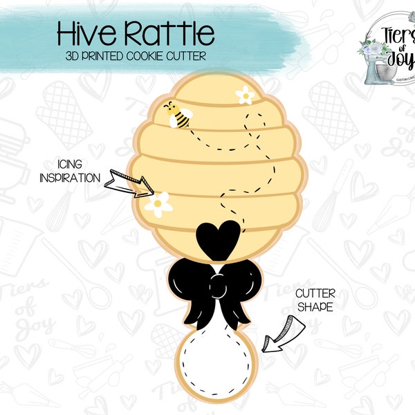 Beehive Rattle Cookie Cutter - Baby Shower - 3D Printed Cookie Cutter
