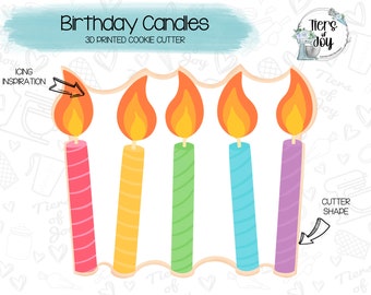 Birthday Candles Cookie Cutter - Birthday - 3D Printed Cookie Cutter