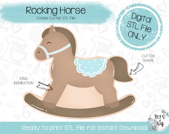Cortador de galletas de caballo balancín STL – Archivo de cortador de galletas para impresora 3D (Descarga digital)