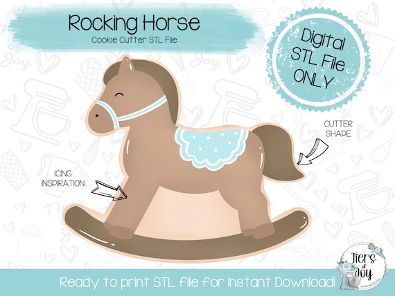 Rocking Horse Cookie Cutter STL  – 3D Printer Cookie Cutter File (Digital Download)