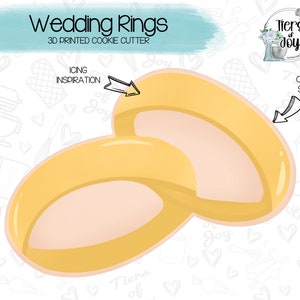 Wedding Rings Cookie Cutter - Wedding - Bridal Shower - 3D Printed Cookie Cutter