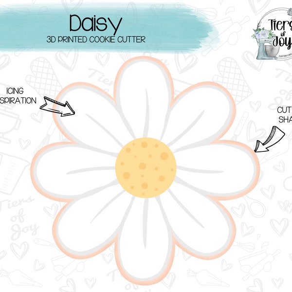 Daisy Cookie Cutter - Floral - Mason Jar Bouquet - Mother's Day - 3D Printed Cookie Cutter
