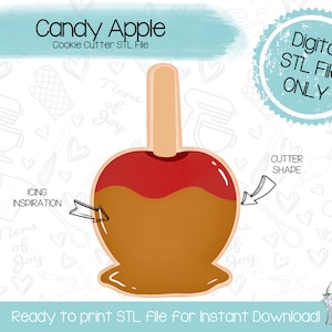 Candy / Caramel Apple Cookie Cutter STL File - Fall - Holidays - STL File - Instant Download - 3D Printed Cookie Cutter STL File