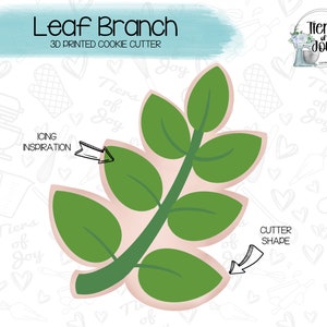 Leaf Branch Cookie Cutter - Floral - Nature - 3D Printed Cookie Cutter