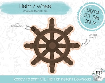 Helm / Wheel Cookie Cutter STL – 3D Printer File (Digital Download)