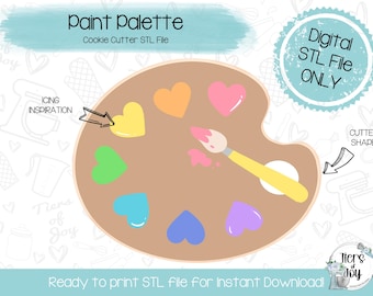 Cortador de galletas de paleta de pintura (archivo STL para impresora 3D) (descarga digital)