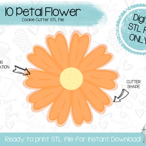 Flower Cookie Cutter STL File - Instant Download - 3D Printed Cookie Cutter STL File