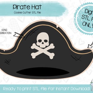 Pirate Hat Cookie Cutter STL File - Pirate - Ship - Summer - Ocean - Nautical - Instant Download - 3D Printed Cookie Cutter STL File
