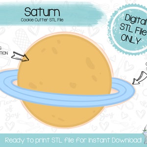 Saturn / Planet Cookie Cutter STL File - Birthday - First Trip Around the Sun - Instant Download - 3D Printed Cookie Cutter STL File