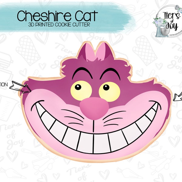 Cheshire Cat Cookie Cutter - Alice in Wonderland - 3D Printed Cookie Cutter