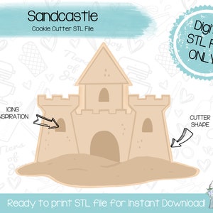 Sandcastle Cookie Cutter STL File - Summer - Beach Vibes - Instant Download - 3D Printed Cookie Cutter STL File