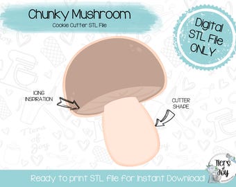 Mushroom Cookie Cutter STL – 3D Printer File (Digital Download)